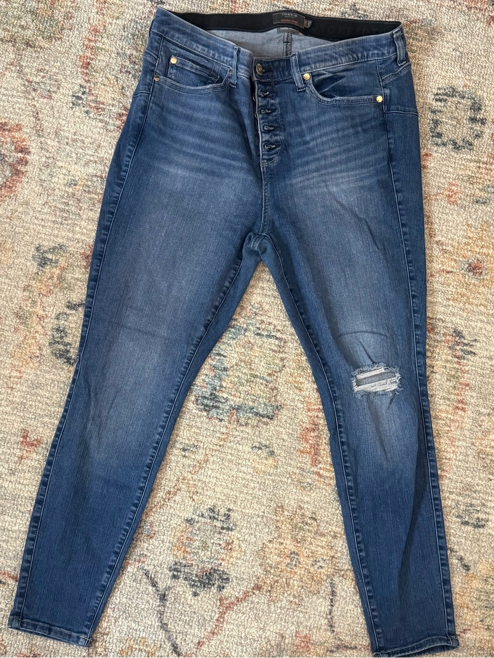torrid Dark Blue Skinny Button-Fly Jeans